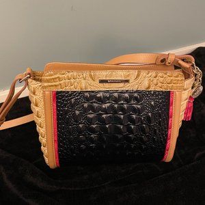 Bramham Croc Embossed Leather Crossbody Bag